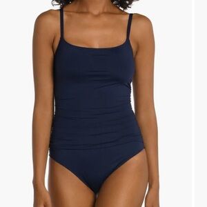 NWT La Blanca -Women's Standard Island 1pc Indigo Blue Resortwear Swimsuit 12